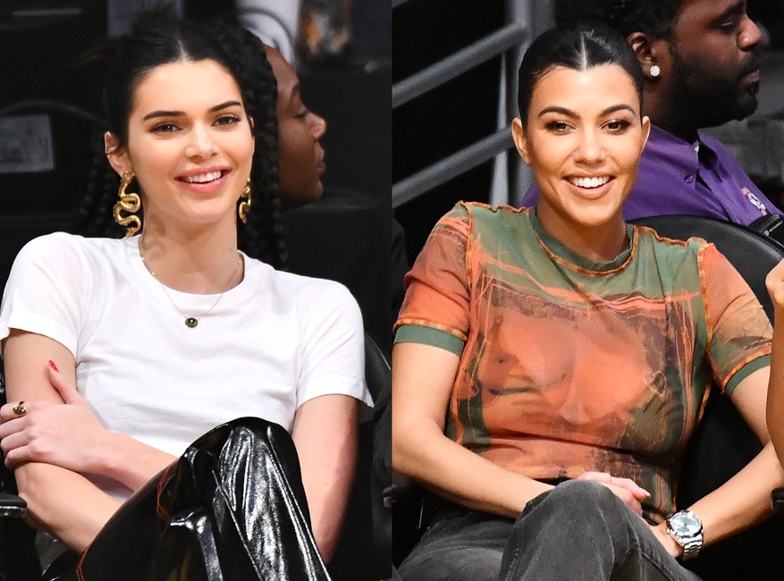 Kendall Jenner, Kourtney Kardashian, Laker Game